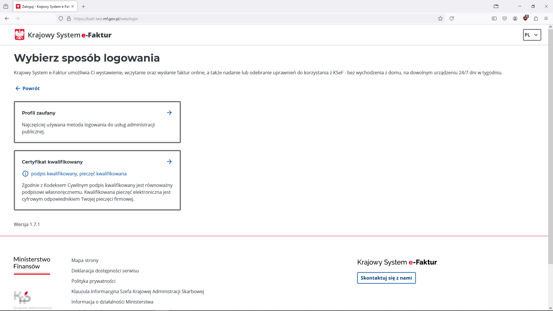 Wystawianie e-faktury - KSeF - sposób logowania