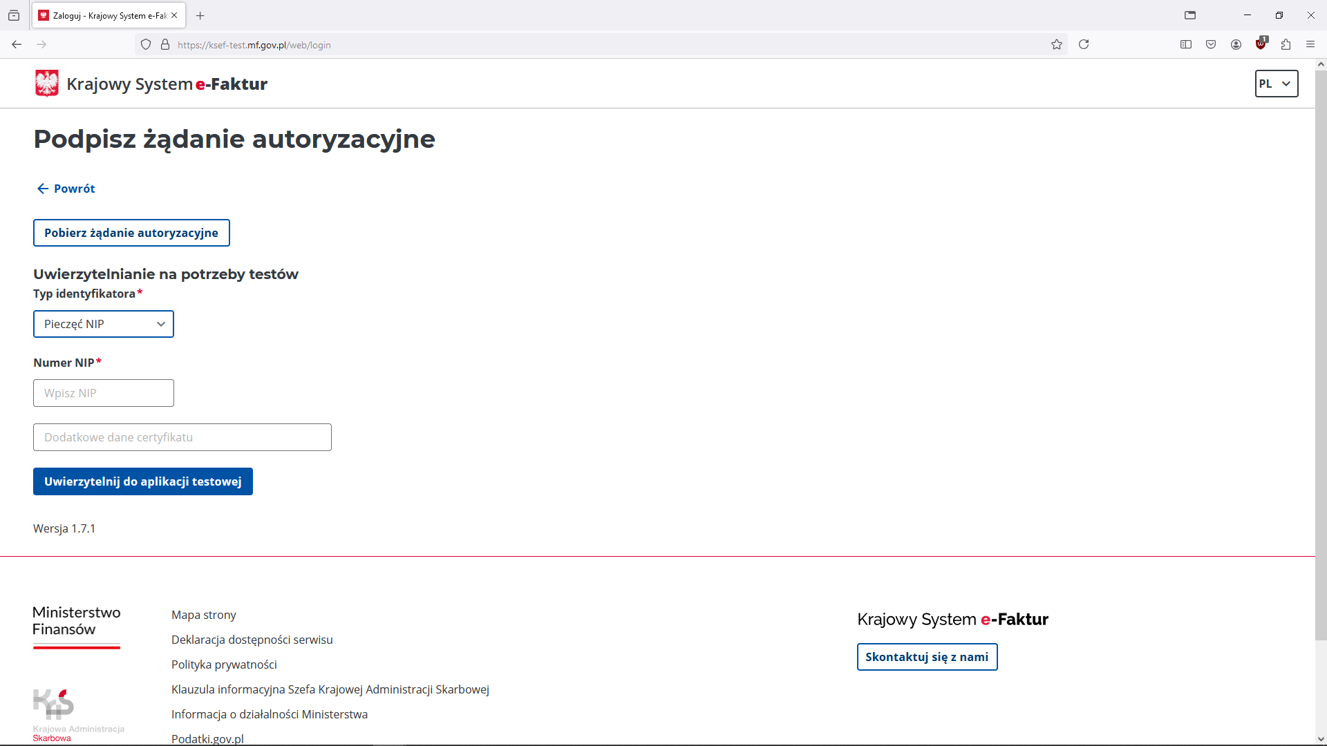 Wystawianie e-faktury - KSeF - podpisanie żądania autoryzacyjnego